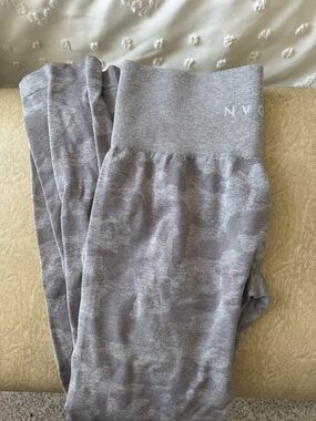 NVGTN Gray Camo High-Rise Ribbed-Waist Leggings